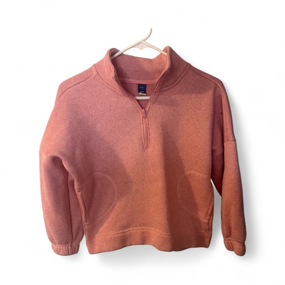 Old Navy Kids Half-Zip Sweatshirt Pink Sz 8 - Picture 1 of 3